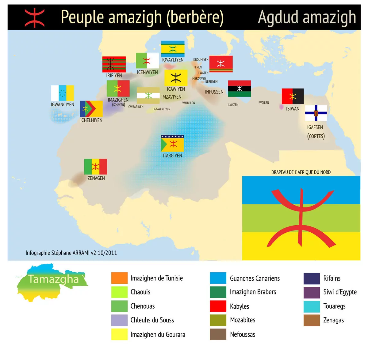 Carte des peuples amazighs