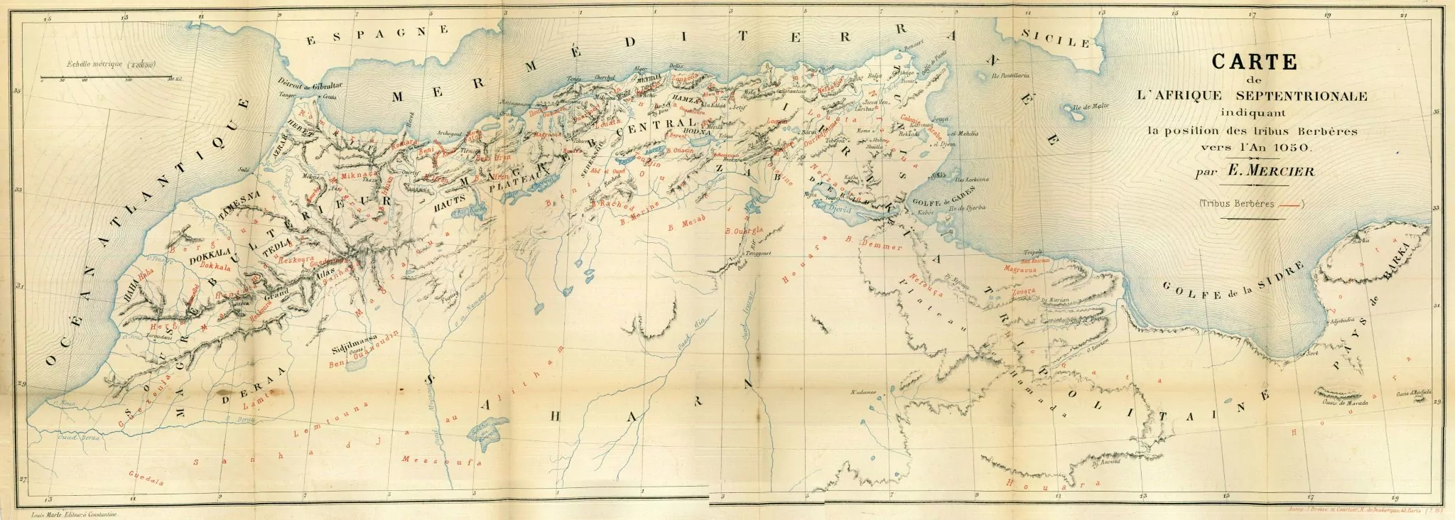 Carte des tribus amazighes 1050