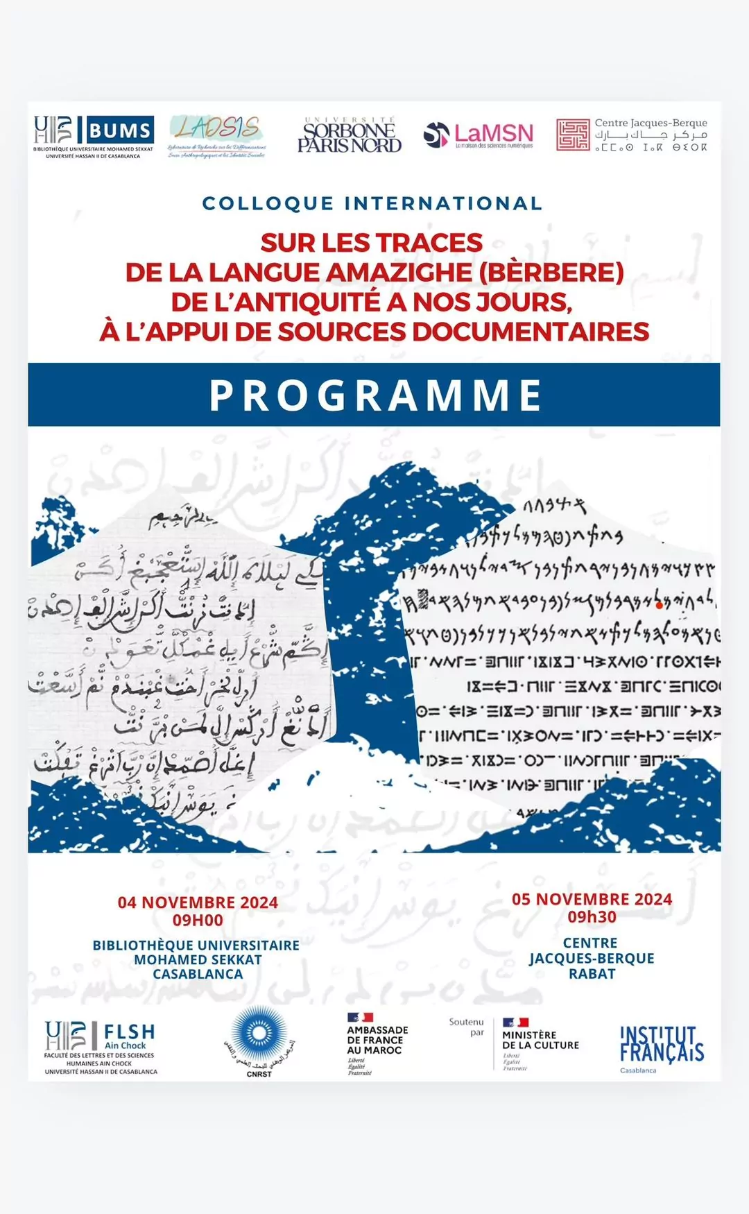 Colloque traces langues amazighes